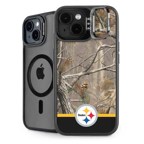 NFL Realtree Camo Pittsburgh Steelers iPhone 15 Kickstand Case